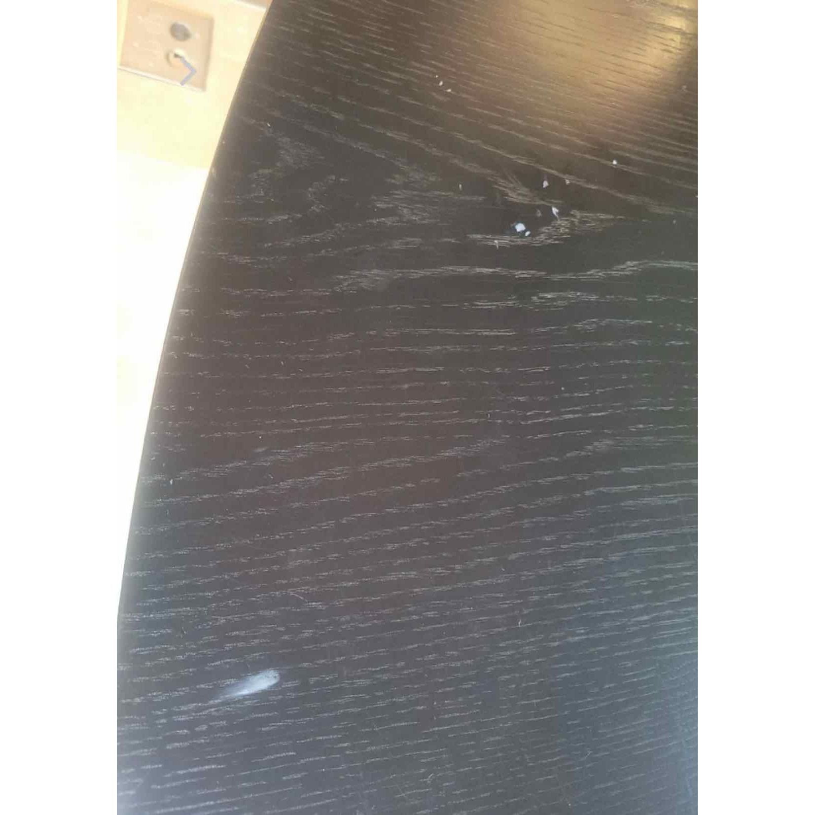 Custom 7-ft Round Black Oak Pedestal Dining Table