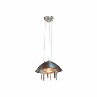 Art Nouveau Nickel & Crystal Pendant by Josef Hoffmann for WOKA Lamps Vienna