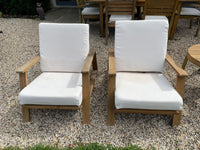 Pair of Outdoor Teak Lounge Chairs