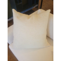 White Boucle Square Pillow w/ Down Insert