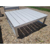 Aluminum Square Coffee Table w/ White Slat Top by Gandia Blasco