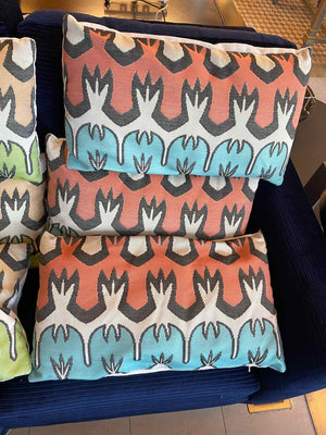 Vermilion & Blue Missoni Style Lumbar Pillow