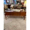 Regency Style Mahogany Desk with Custom Cut Glass Top