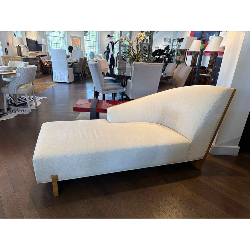 Lacquered Rosewood Chaise Lounge by Holly Hunt w/ Rogers & Goffigon Upholstery - colletteconsignment.com