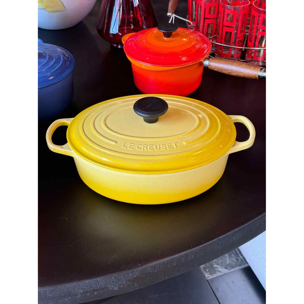 Le Creuset Yellow Cast Iron Casserole Oven w/ Lid