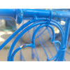 PAIR of Blue Scrolled Pattern Iron Wire Chairs - AS IS