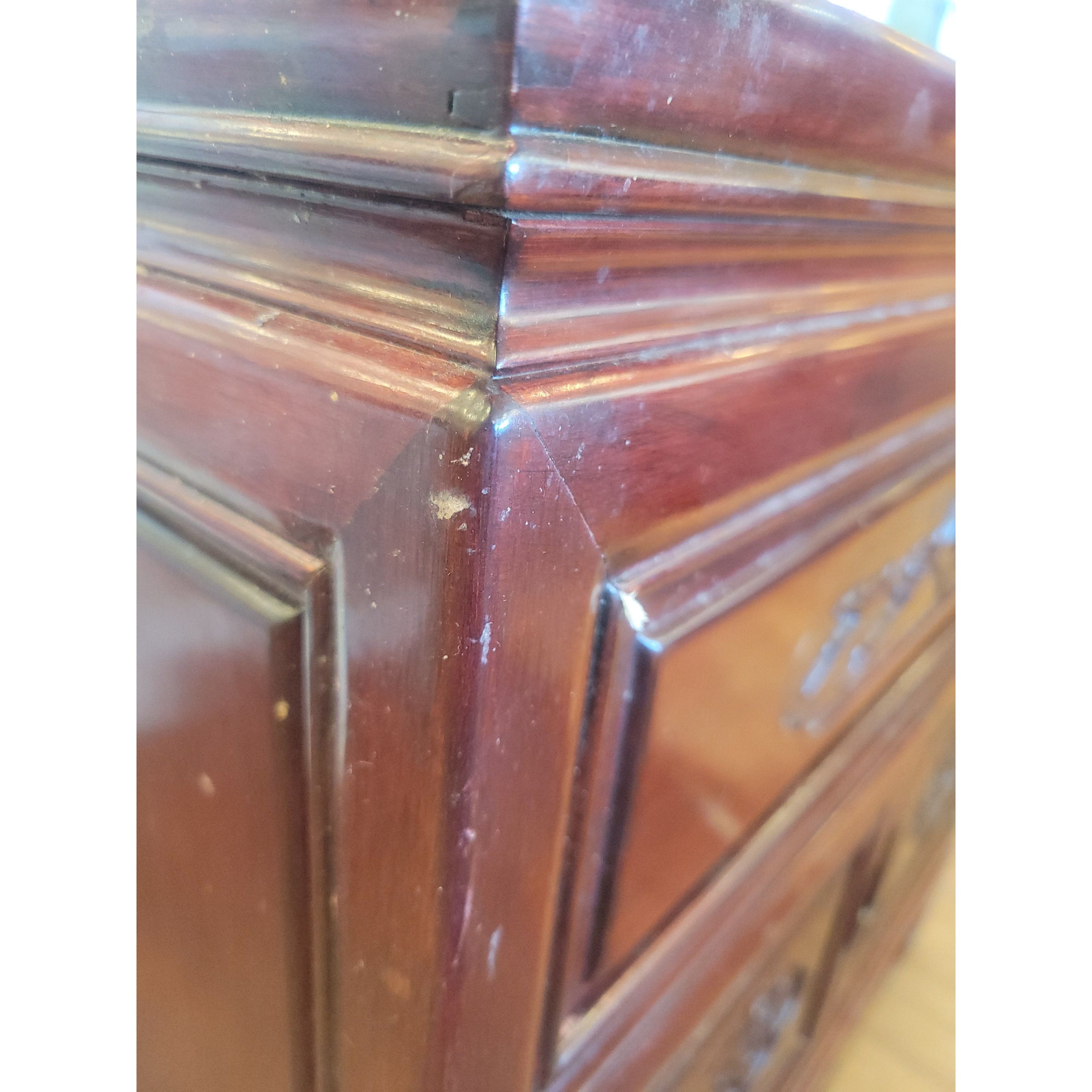 Mid-Century Chinese Chippendale Rosewood Nightstand (AS IS) - colletteconsignment.com