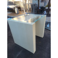 Shagreen Side Table w/ Glass Top