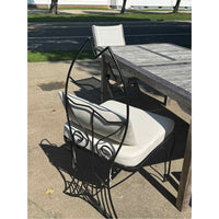 SET of 4 Custom European Black Iron Sculptural Fish Side Chairs (AS IS)