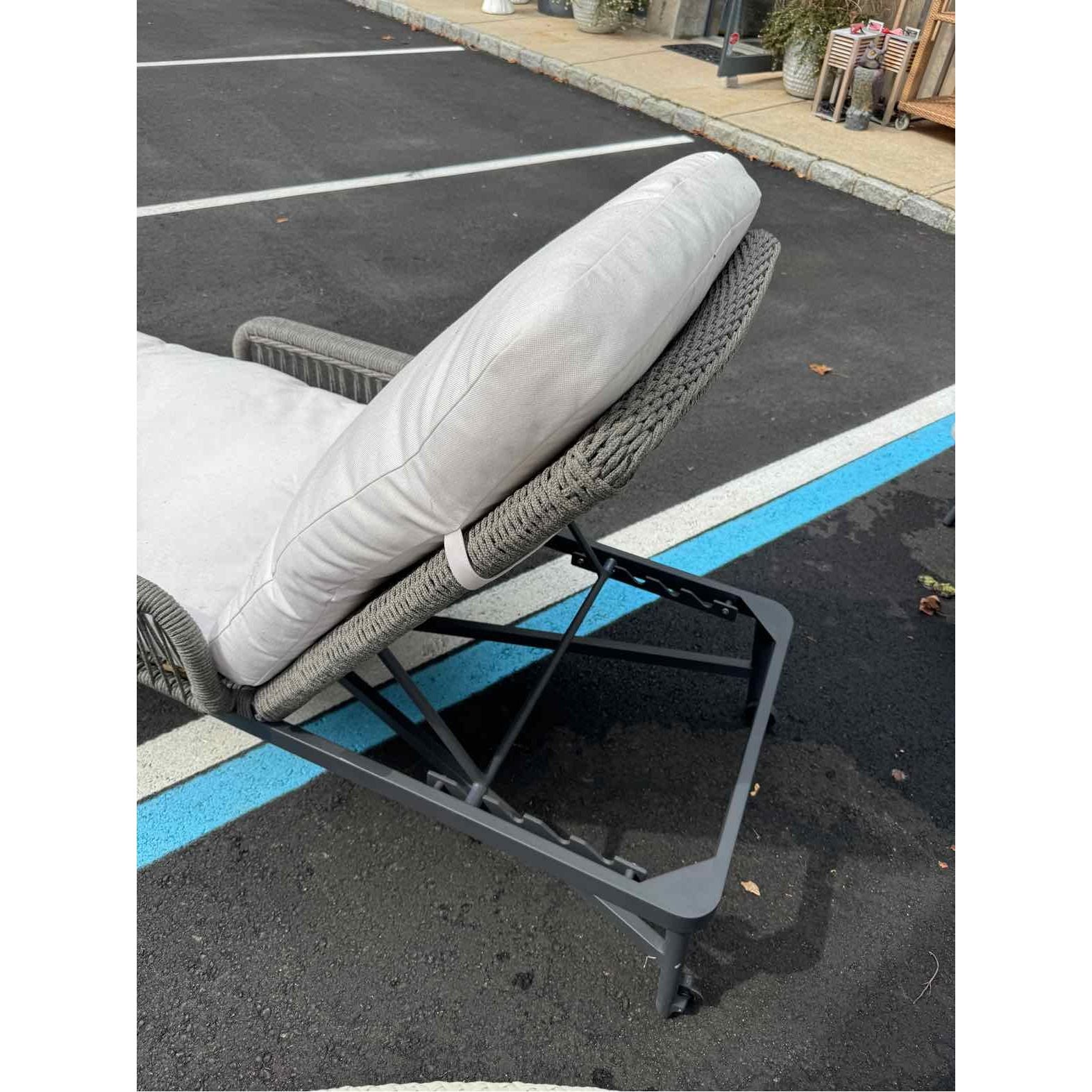 PAIR of 'Hendrick' Adjustable Gray Rope Chaise Lounges by Made Goods