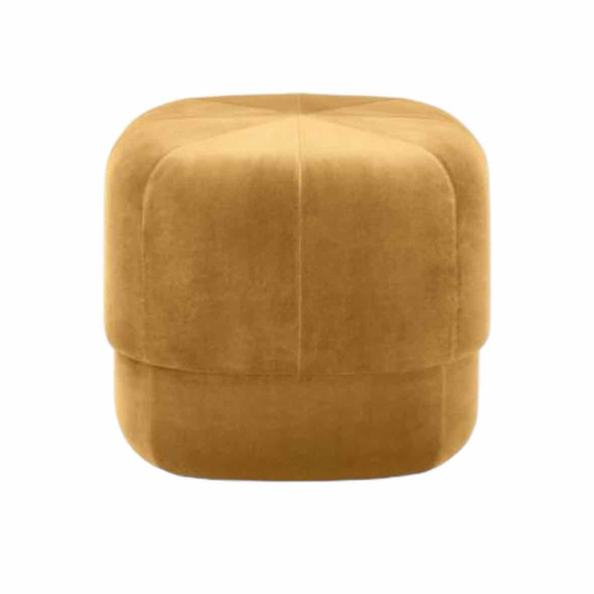 BZKPLUKR - Velour Circus Pouf in Mustard Yellow by Normann Copenhagen