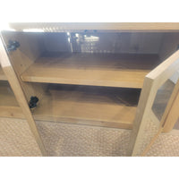 Oslo Glass 4-door Media Console in Aged Natural Oak