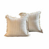 PAIR of Beige Fringe Throw Pillows by Magaschoni
