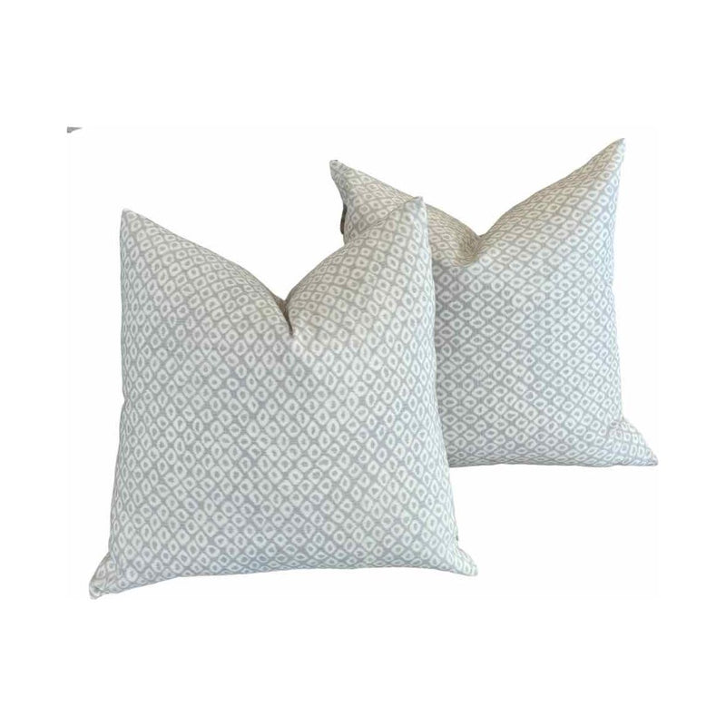 Pair of Square Linen Pillows w/ Lavender Animal Print