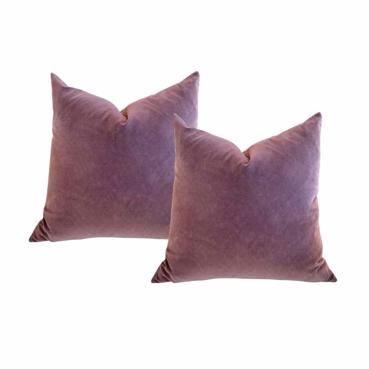 PAIR of Custom Purple Velvet Pillows