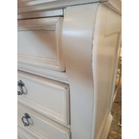 PAIR of White Wood 3-Drawer Nightstands (AS IS)