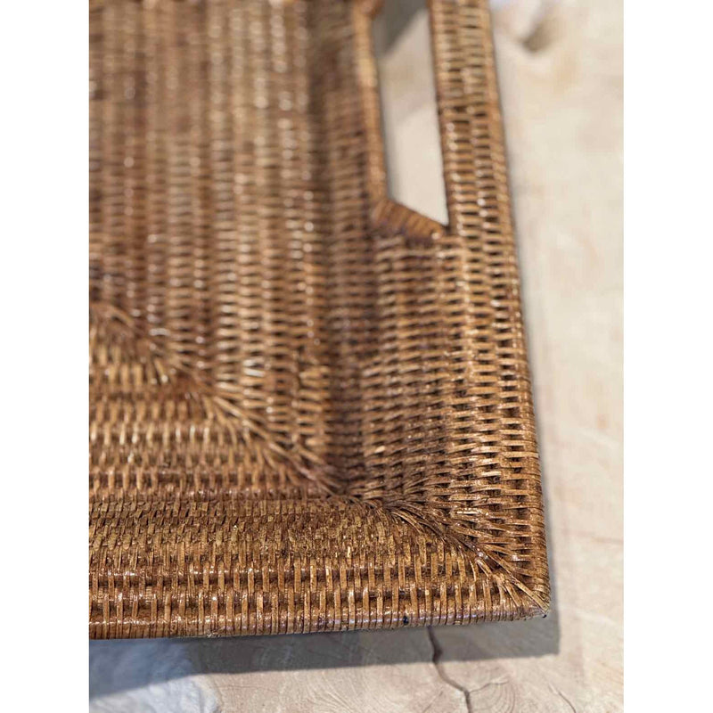Rectangular Rattan Tray w/ Handles 27"L x 20"W x 3"H