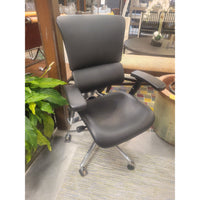 Black Vegan Leather Executive Rolling Desk Chair by X-Chair