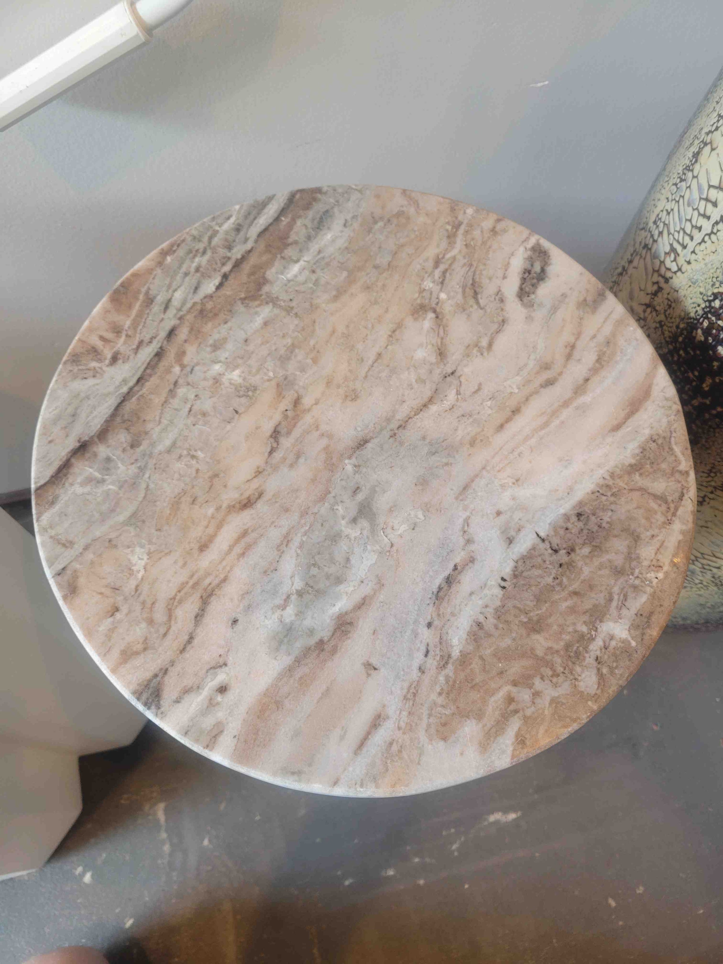 Round White Marble Side Table