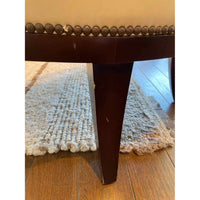 Leather Back Greek Key Lounge Chair by Thomas Pheasant for Baker (AS IS)