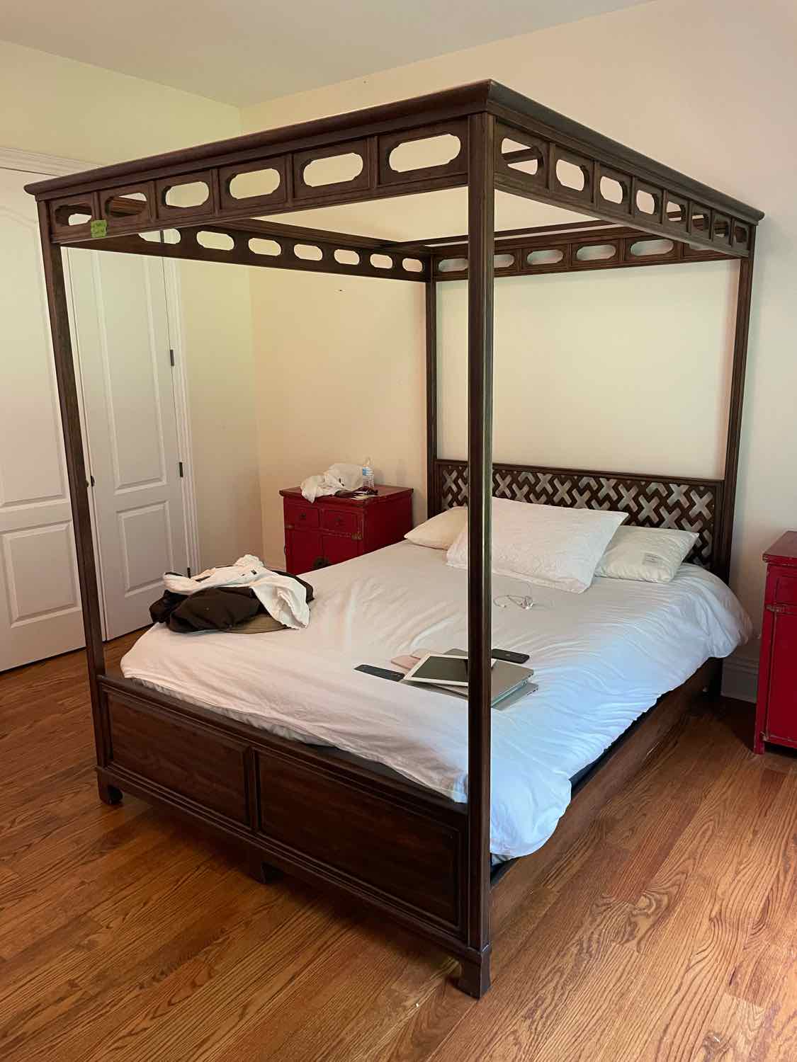 Asian Wood Canopy Bed