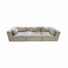 3-Pc Modular Sofa in Performance Woven Chenille Steel 116"Lx37"Dx26"H