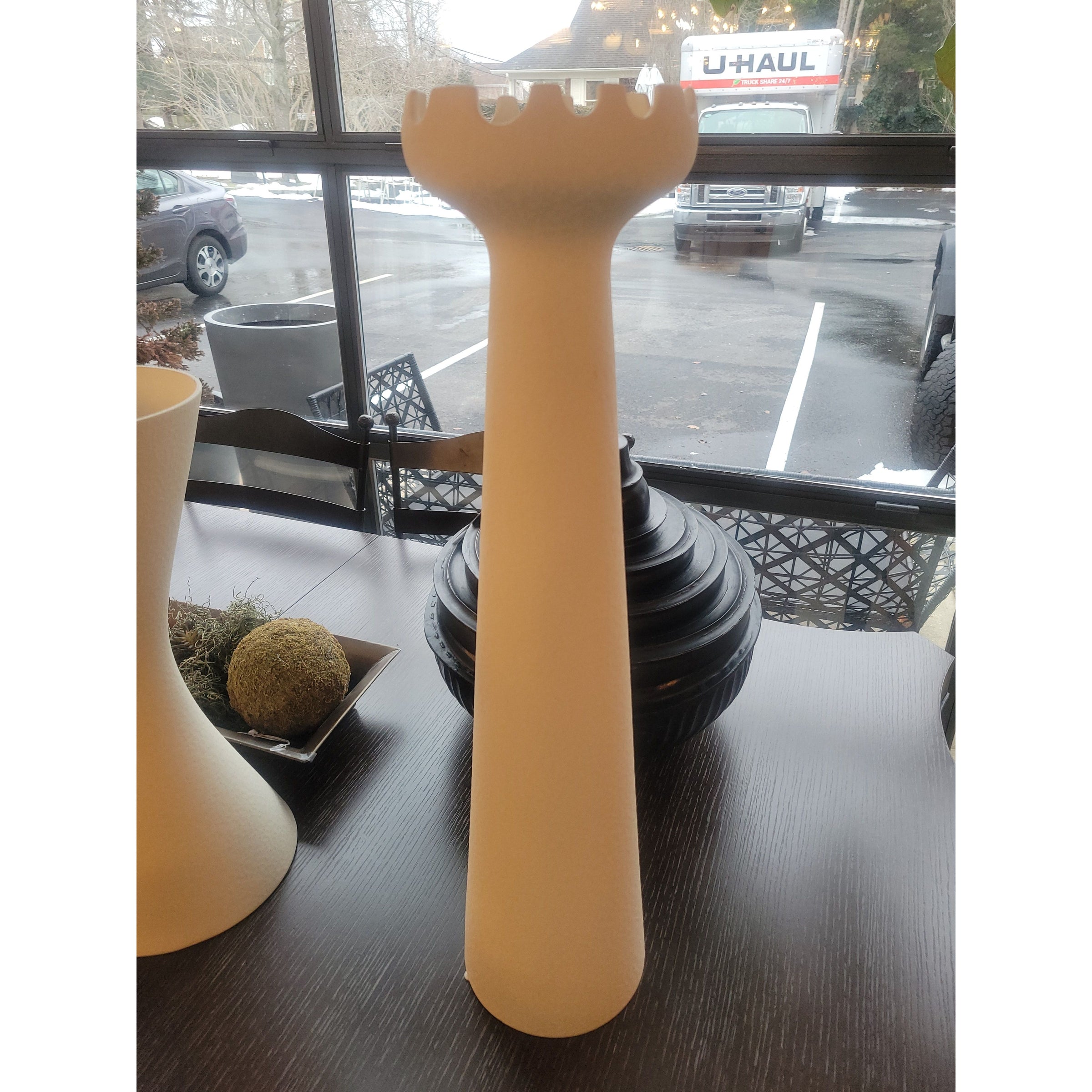 Tall White 'Muguet' Vase by Lemieux et Cie for GB