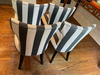SET of 4 Striped Dining Chairs w/ Nailheads by Safavieh (AS IS)