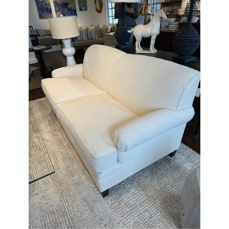 Sofa in Italian Boucle  - White 75"WX38"Dx34"H AS IS