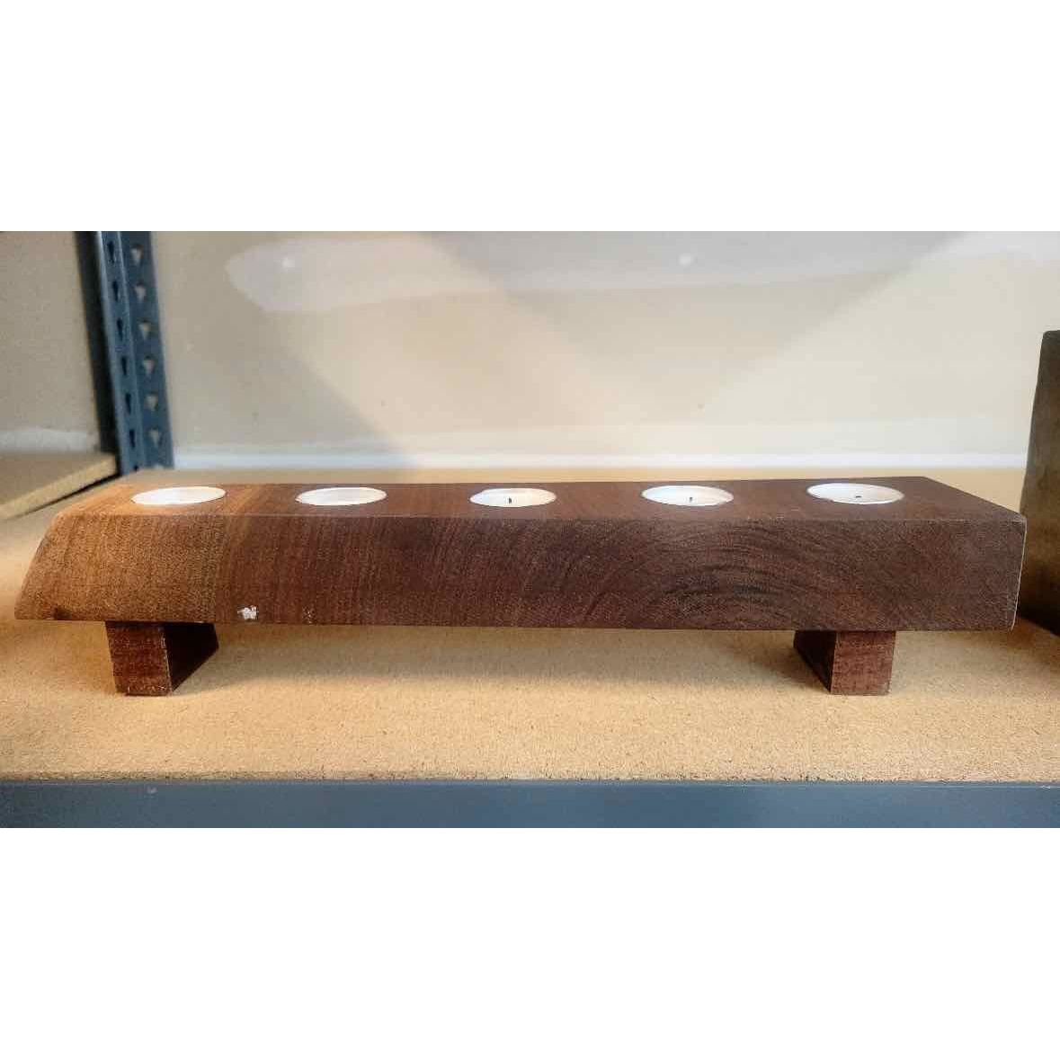 Solid Wood 5 Votive Candle Holder