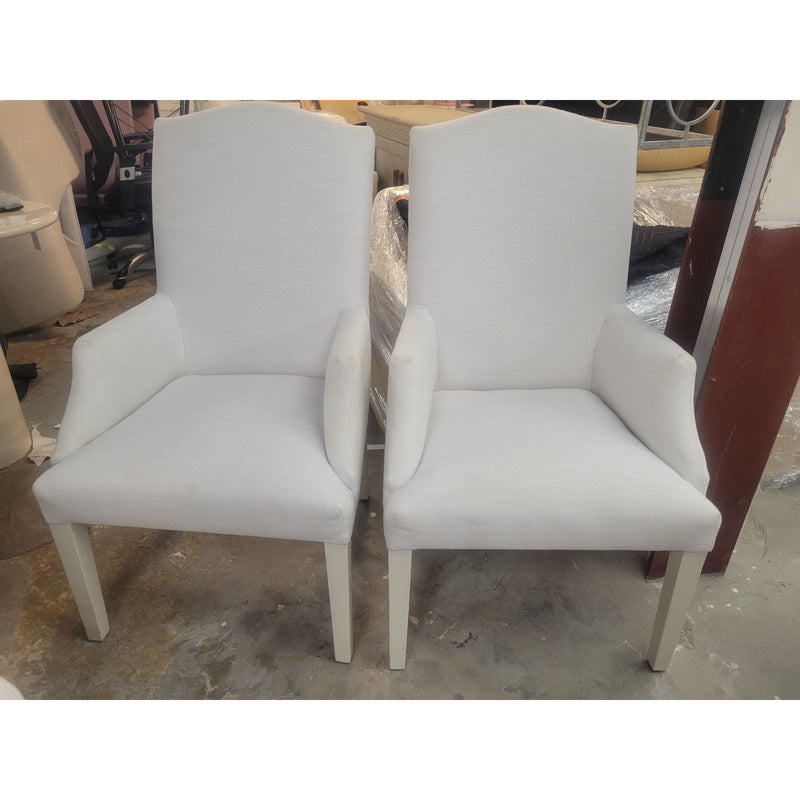 SET of 6 Custom Upholstered High-Back Arm Chairs Attrib. to RH (AS IS) - colletteconsignment.com