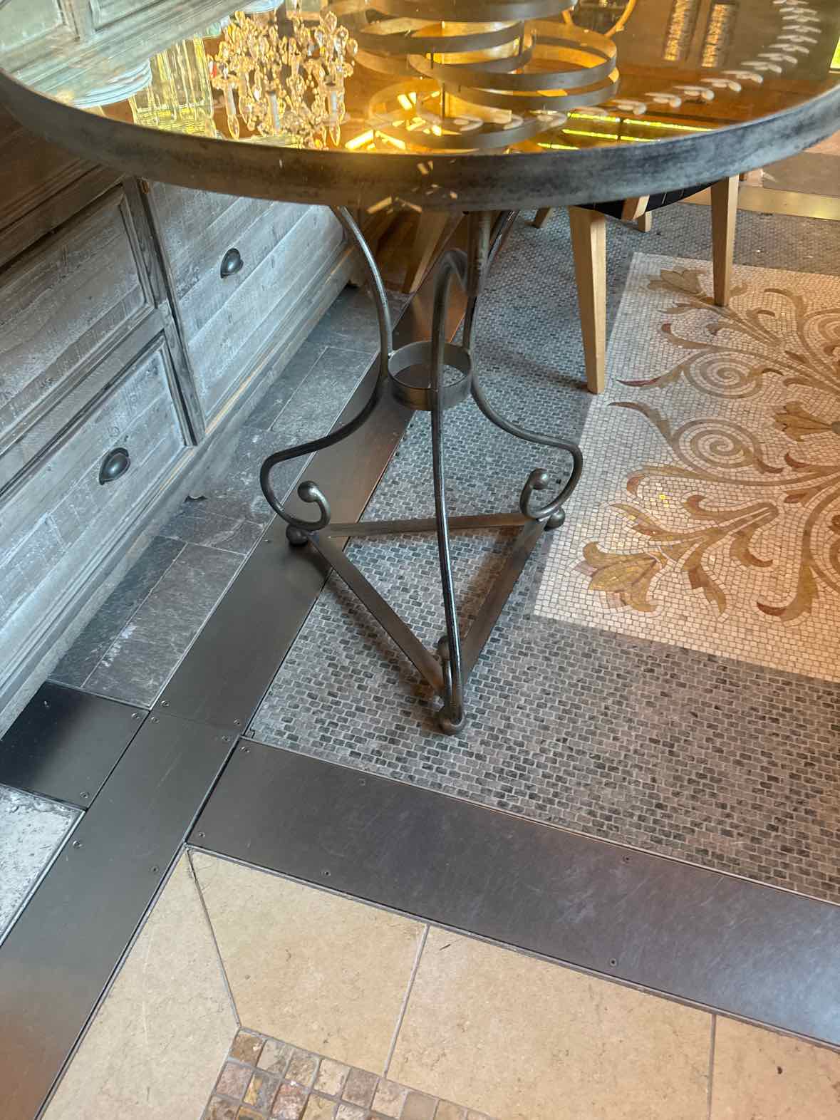 Mirrored Antique Glass Cocktail table