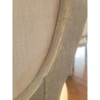 SET of 10 French Linen & Wood Round-Back Dining Chairs by Safavieh (AS IS) - colletteconsignment.com