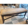 Vintage Dark Wood Bench w/ Wicker Seat