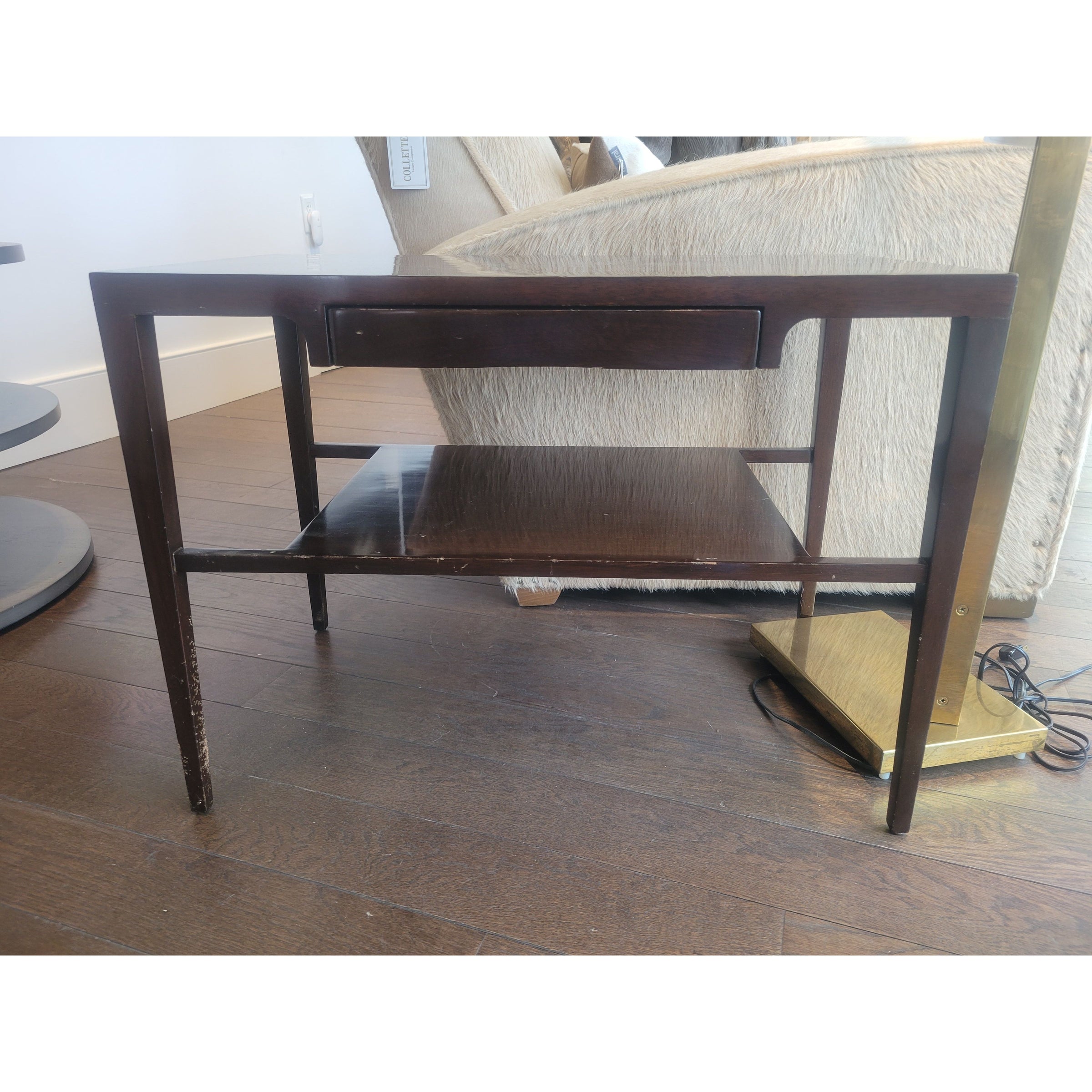 PAIR of Mid-Century Wood 1-Drawer Side Tables (AS IS)