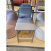 Pair of Thayer Counter Chairs in Asphalt Nubuck Leather & Italian Boucle