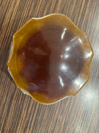 Vintage Art Deco Hexagon Powder Jar w/Bakelite Lid, 4.75" Dia x 2.5"H