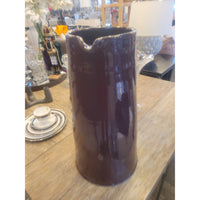 XL Maroon Glazed Ceramic Jug by Enza Fasano Italy