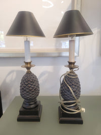 Pair of Pineapple Shaped Small Table Lamps