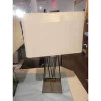 PAIR of Vintage Brass & Glass Cage Table Lamps (AS IS) - colletteconsignment.com