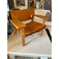Leather Belt Sling Back Lounge Chair Insp. by Borge Mogensen (AS IS)