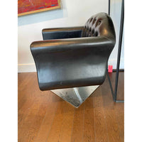 Chesterfield Leather & Nailheads Adjustable Salon Styling Chair on Metal Base