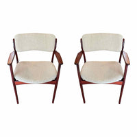 PAIR of Erik Buch Attributed Oiled Teak Armchairs - AS IS