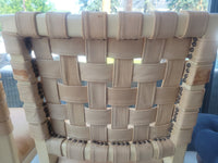 SET of 8 Maple & Leather Web VW Dining Side Chairs by Vicente Wolf (AS IS)