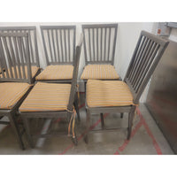 SET of 8 Gray Wood Village Grigio Dining Chairs (AS IS) - colletteconsignment.com