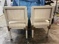 SET of 10 Leather & Brass Dining Chairs by Antoine Proulx for Dennis Miller