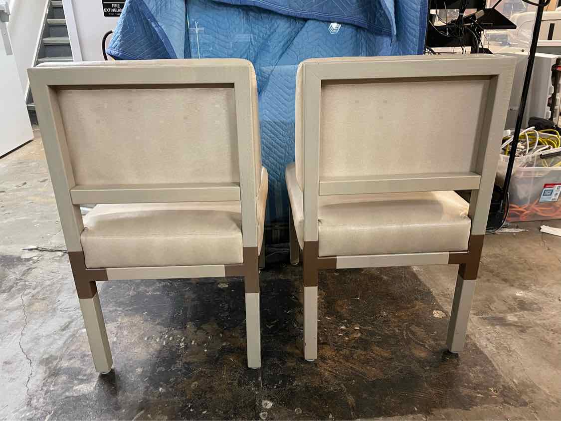 SET of 10 Leather & Brass Dining Chairs by Antoine Proulx for Dennis Miller