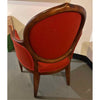 Vintage Bergere Style Armchair w/ Rust Colored Upholstered Seat and Back