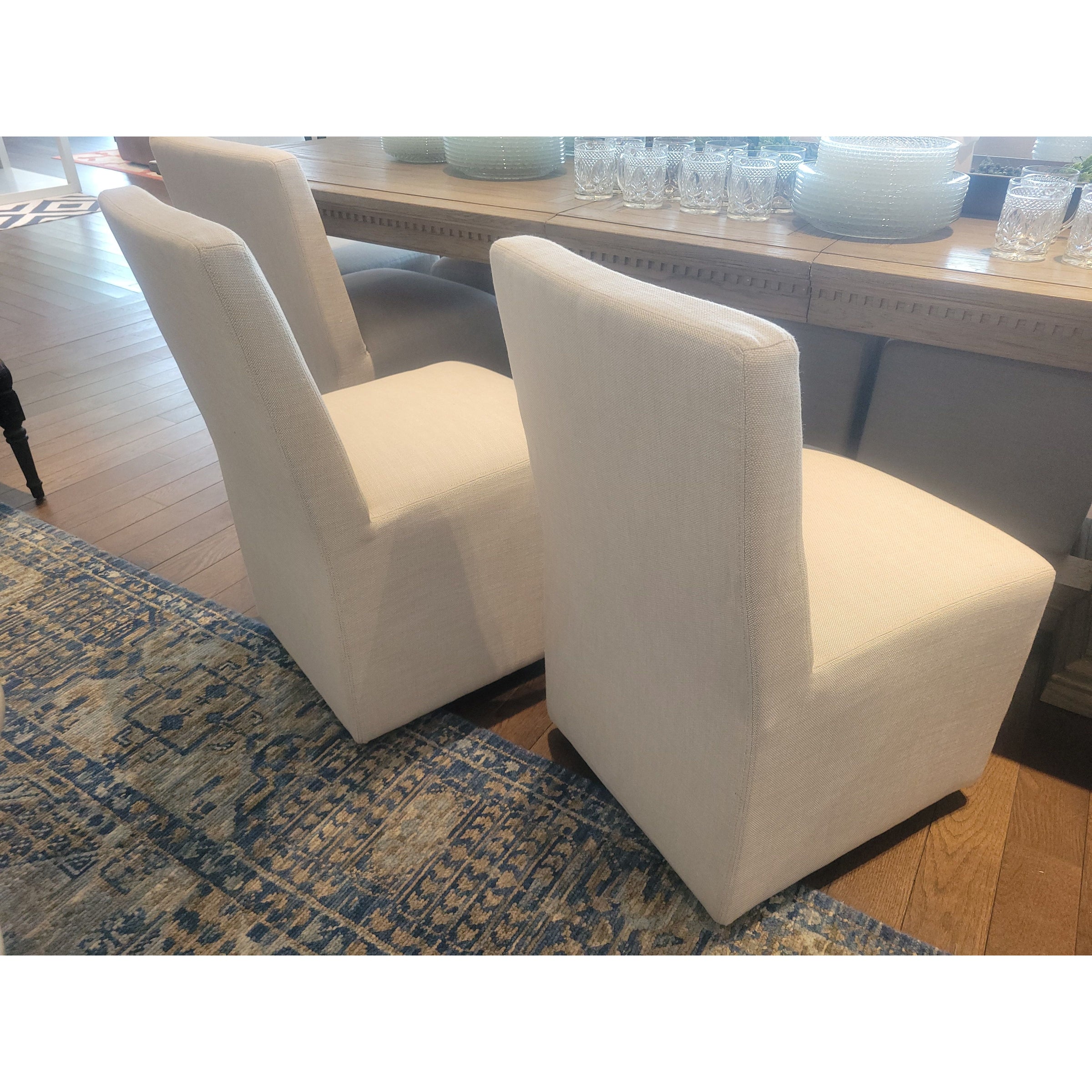 SET of 10 Ellison Fabric Dining Chairs on Casters by RH