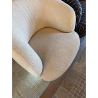 Ivory Boucle Barrel Back Swivel Chair by Goop (AS IS) - colletteconsignment.com